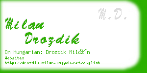 milan drozdik business card